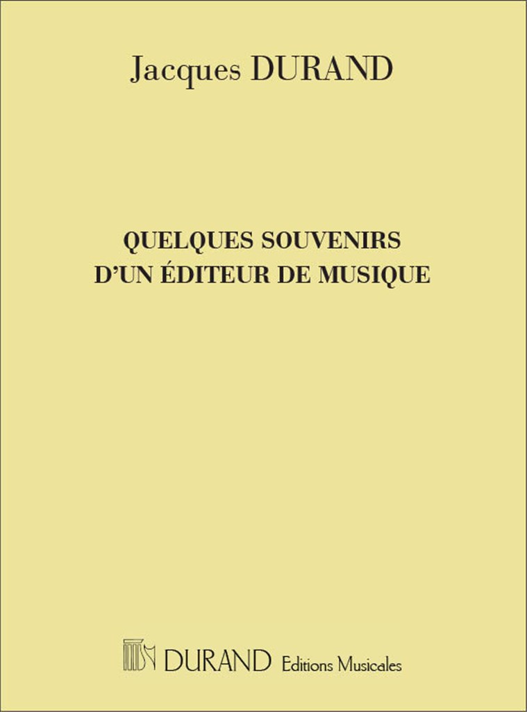 Souvenirs D'Un Editeur De Musique